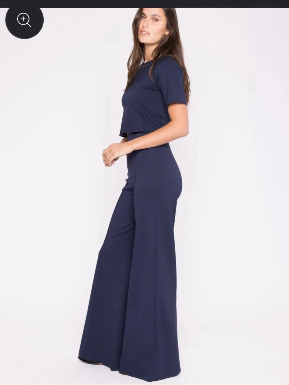 Ripley Radar Wide-Leg High-Waist Pants in NavyWomen's Ponte medium - Picture 2 of 4